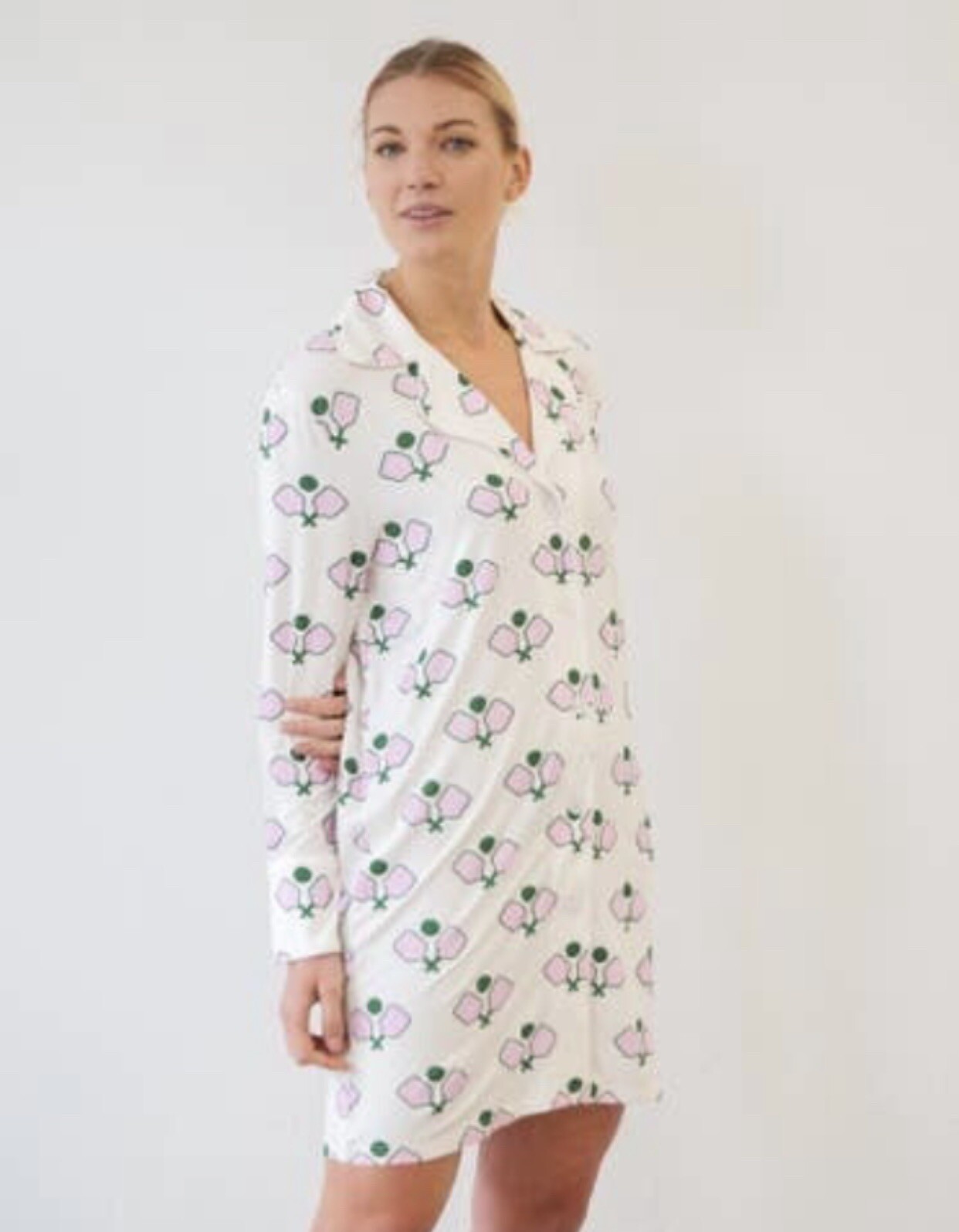 TOSS DESIGN PICKLEBALL PRINT RAYON BUTTON DOWN PA… - image 1