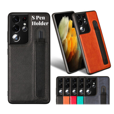 Shockproof Leather Cover Case with Sylus S-Pen Slot For Samsung Galaxy S21  Ultra UK