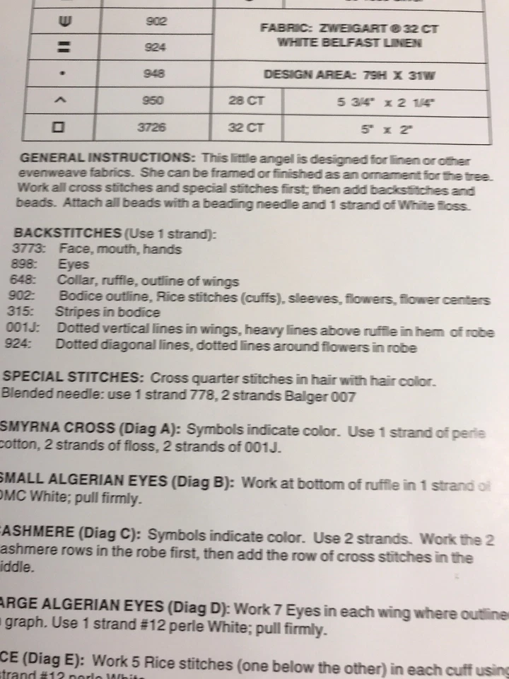 Just Nan Angel Cross Stitch pattern Angelique 1993 Nan Caldera angels - Image 4 of 4