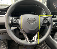 Coprivolante interno nero rivestimento ABS per Toyota RAV4 2019-2023 SET 3 PEZZI
