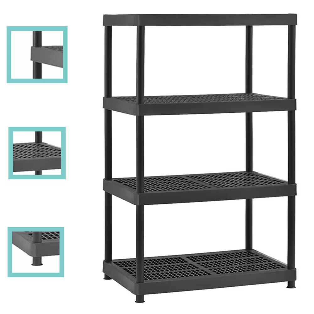 HEAVY DUTY PLASTIC SHELVING SHELVE SHELF RACKING RACK ORGANIZER 4