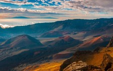 Landscape mountains volcano clouds maui hawaii crater Custom Gaming Mat Desk