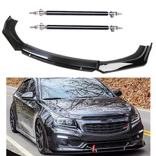 Gloss Black Front Bumper Lip Splitter Spoiler Strut Rods For Chevrolet Cruze Kit Gloss Black Front Bumper Lip Splitter Spoiler Strut Rods For Chevrolet Cruze Kit