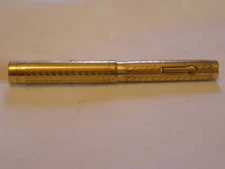 Wahl Eversharp 14K Gold Nib Lever Fill Fountain Pen Dart Pattern Gold Filled WOW