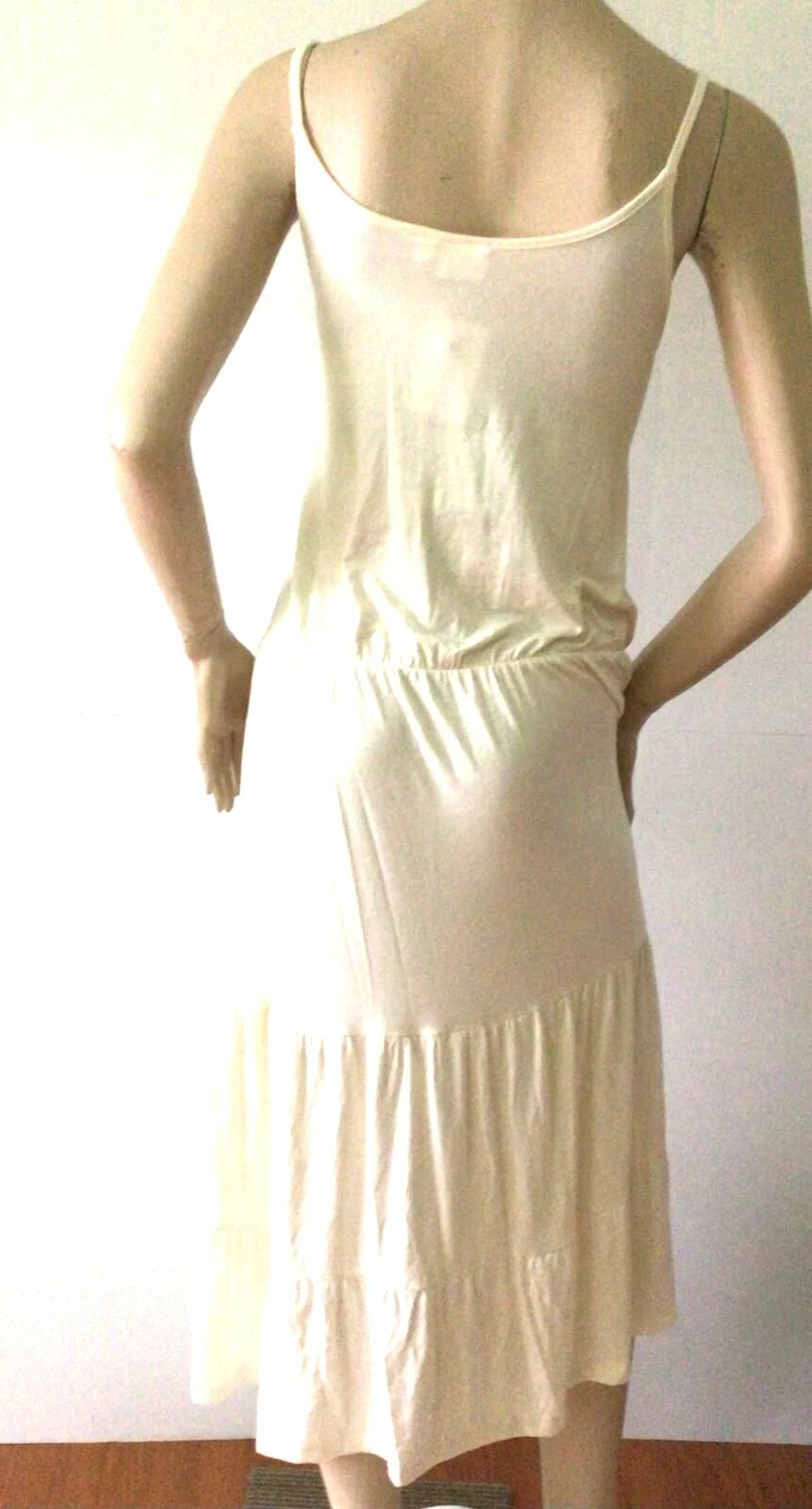 OFF WHITE NUOVO Beach Break avorio bianco sporco spaghetti strap prendisole prendisole S o L