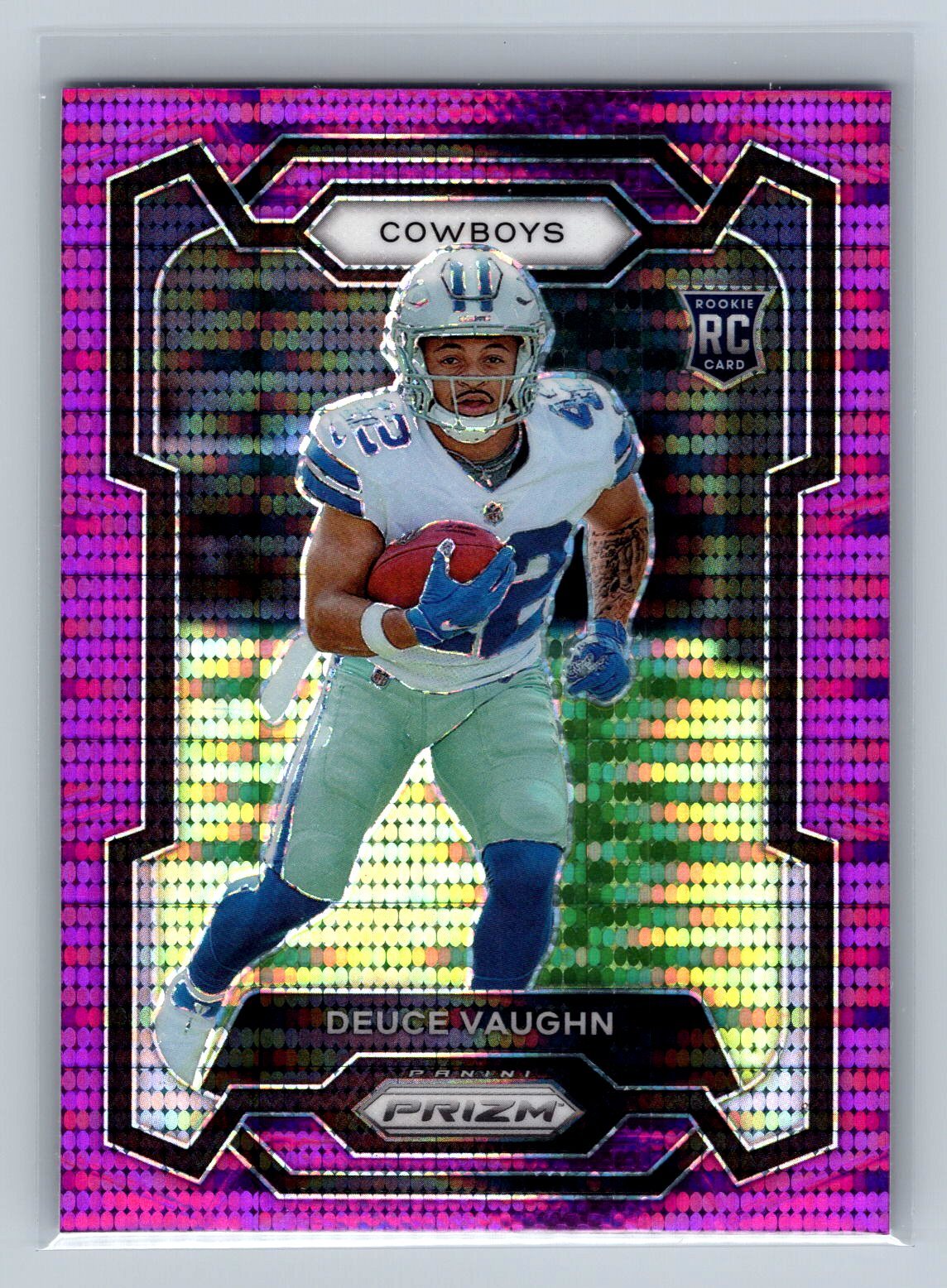 2023 Panini Prizm Deuce Vaughn Purple Pulsar #324 Dallas Cowboys