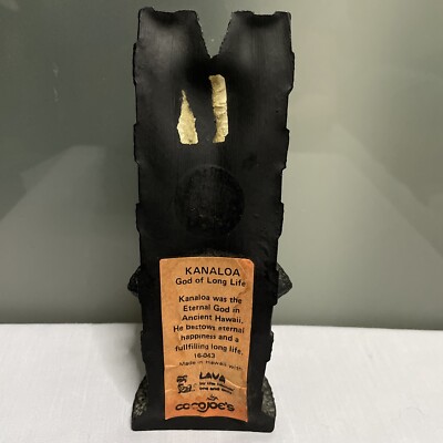Coco Joes Vintage Kanaloa Tiki God Blue Eye Lava Statue Figurine