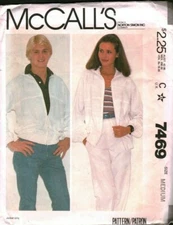 7469 Vintage McCalls SEWING Pattern Misses Teen Boys Jacket UNCUT Medium OOP Sew