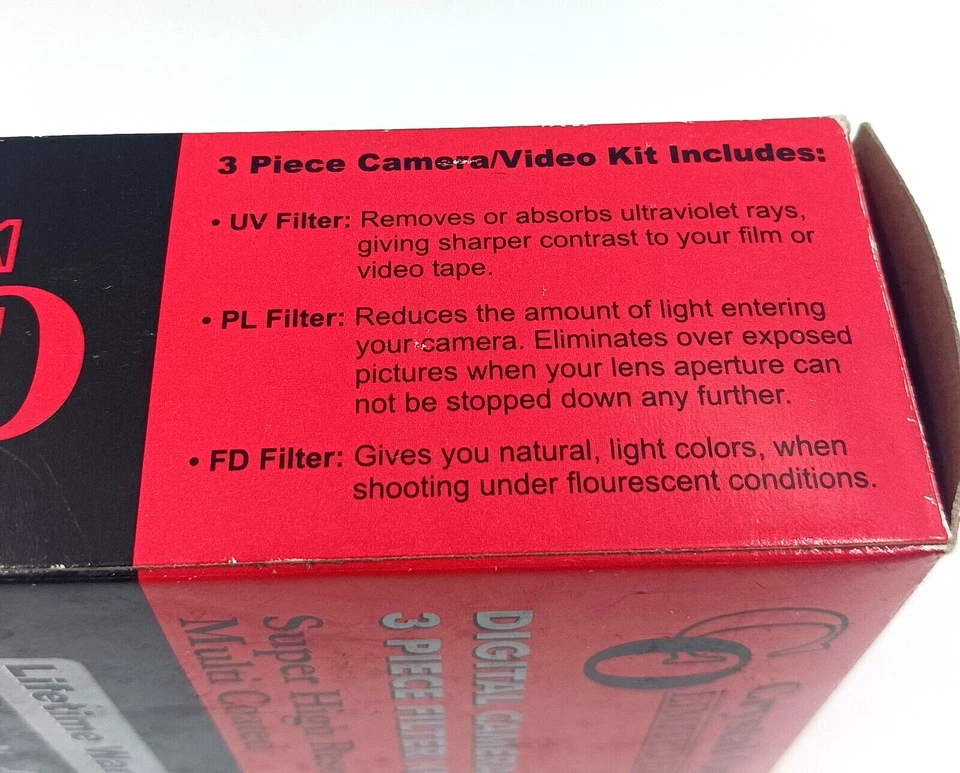 Crystal Optics 72mm Digital Camera/Video 3-piece Filter Kit Limited Edition NOS - Image 2 of 4