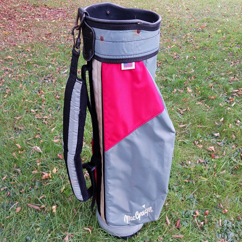 Vintage Golf Bag Macgregor USA Red Gray White & Black MGBR4503 5-Way Divide - Image 2 of 4