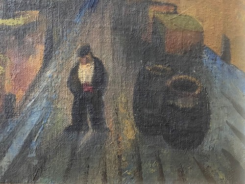 π₯ Antique American WPA Social Realism Nautical Harbor Oil Painting LICHTENSTEIN - Picture 13 of 20