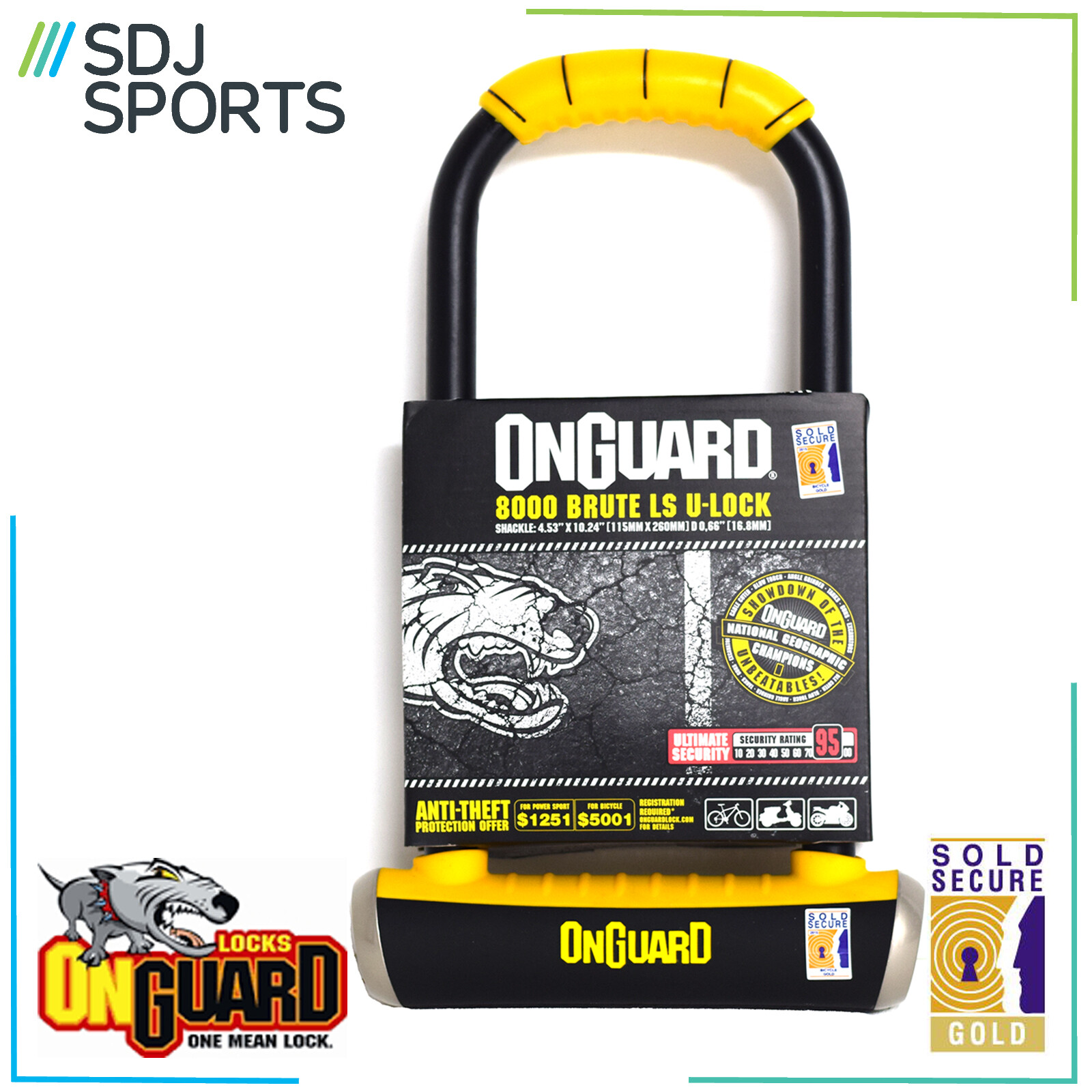Onguard Brute LS 8000 AntiTheft Motorcycle Scooter Bike Lock Gold Sold Secure 5055924467793 eBay
