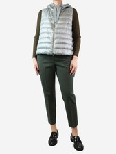 Herno Pale Teal Hooded Puffer Gilet - Size Uk 14