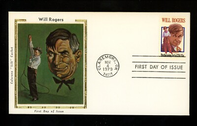 US FDC #1801 Colorano / HE Harris 1979 Claremore OK Will Rogers Cinema 