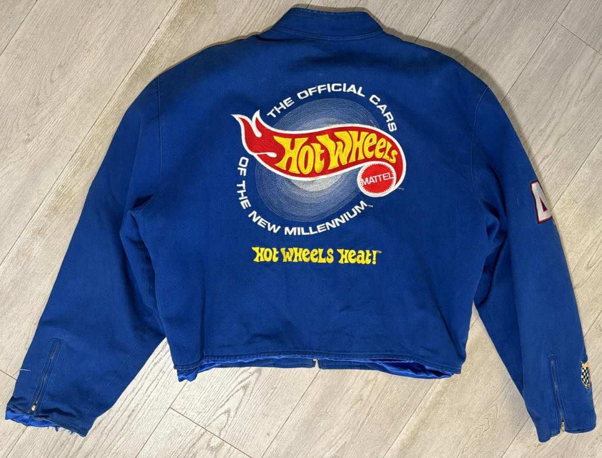Vintage Nascar Jeff Hamilton #44 Hot Wheels Men's Denim 2XL Jacket