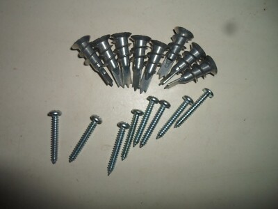 8 Stück Driva / Speed Plug / Einschraub Gipskarton Beschläge mit Schrauben 35 mm