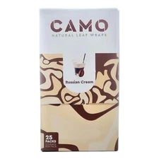 Camo Self Rolling Natural Tea Leaf Wraps - Russian Cream (25packs) (125 wraps)