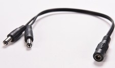 2-Way Splitter Adapter Cable, 2.1mm/5.5mm 1 Female to 2 Male Plug DC 12V Power