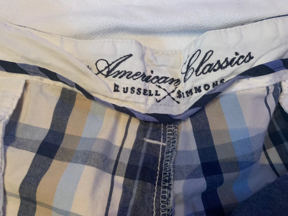 American Classics Russel Simmons 格子短裤 40 码男式二手状况完好 — 第 3/4 张图片