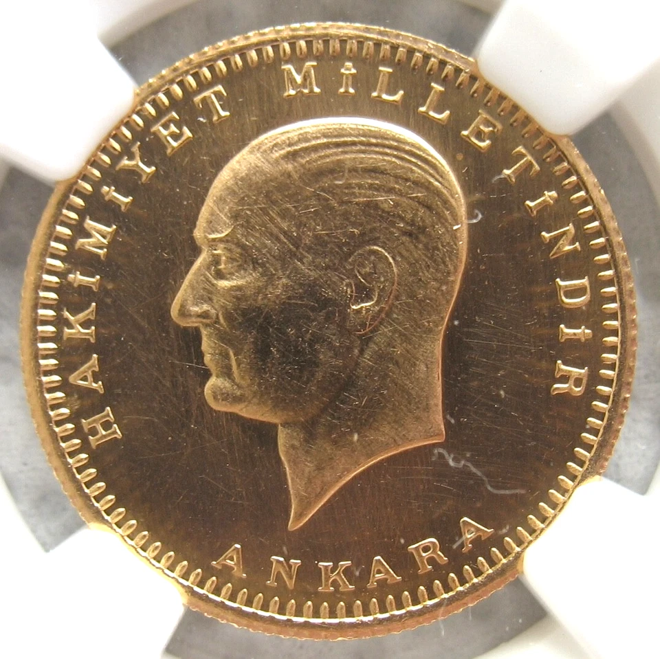 Turquía 1923/43 Oro 100 Kurush NGC MS-63 Foto 2 de 3