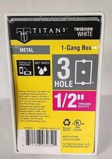 Titan 1-Gang Box 3- 1/2 Inch holes Weatherproof Electrical Outlet Box new