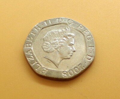 2008 United Kingdom Queen Elizabeth II 20 Pence Coin - Circulated