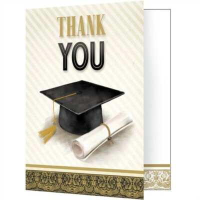 Classic Graduation Foldover Thank You Cards 8 Pack Graduation Party Decoration