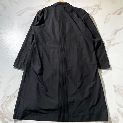 ISSEY MIYAKE MEN back pleated trench coat black size 3 Solid