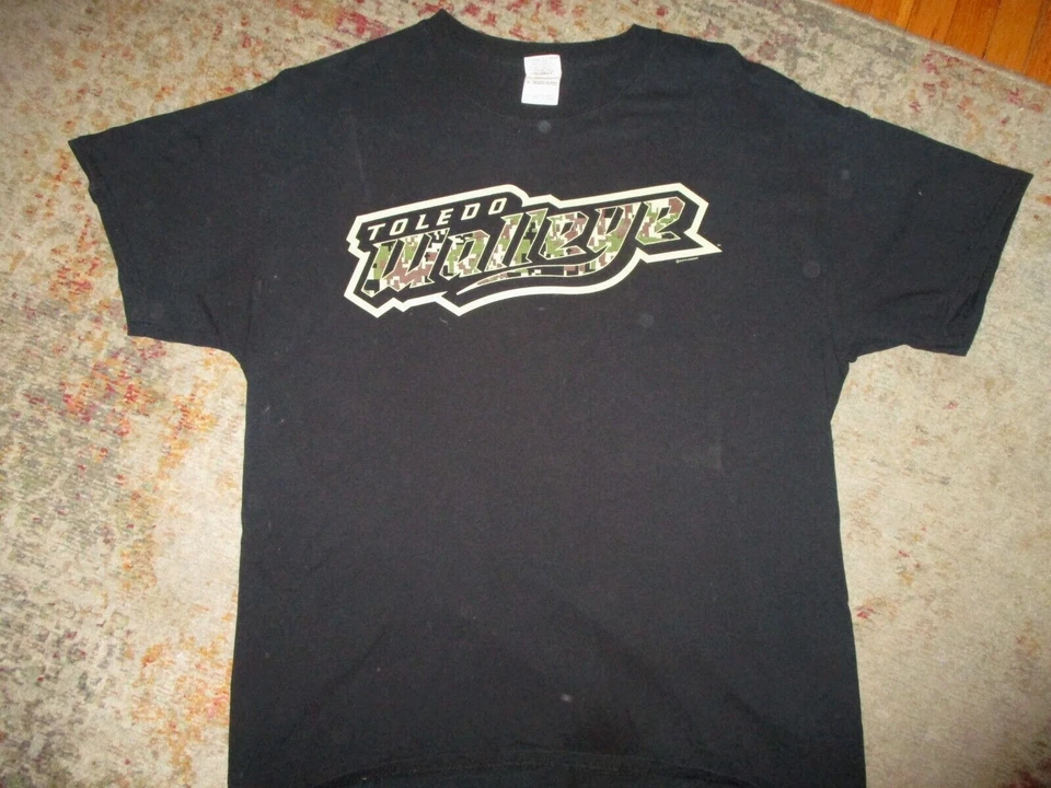 TOLEDO WALLEYE CAMOUFLAGE T SHIRT Digital Camo Logo ECHL Hockey Tee Adult LARGE - Image 2 of 2