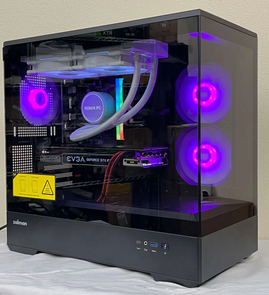 Custom Gaming PC Computer Intel GTX 1080, 1TB SSD,RGB RAM,WiFi, Win 11 Bluetooth - Image 2 of 4