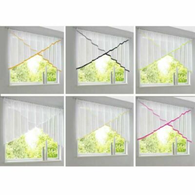 Kuvertgardine Voile Gardinenstores Satinband Wohnzimmer Dekoschal Kräuselband