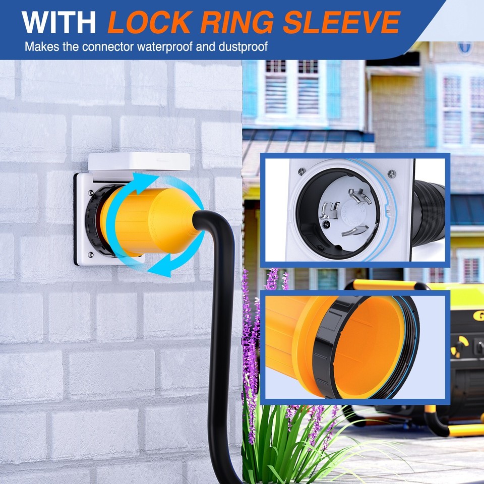 Connecteur RV 50A Twist-lock – 125/250V, Boîtier ABS, Couvercle Verrouillage, Pour Camping-car, Bateau, Caravane