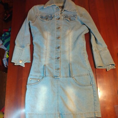 Beauty Angel Paris Denim Dress Chic High End Fashion Boutique Sz 2