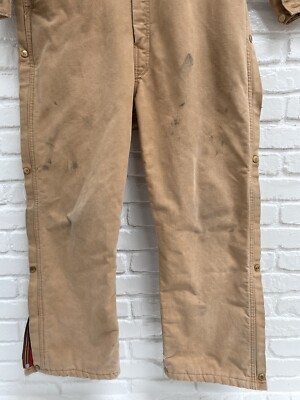Vintage 1989 100 Years Carhartt Jumpsuit Large red lined excellent