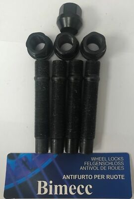 ALUFELGENBOLZEN + OFFENE MUTTERN UMBAU 82mm M12X1.25 X4 PASST FÜR PEUGEOT 1 65.1