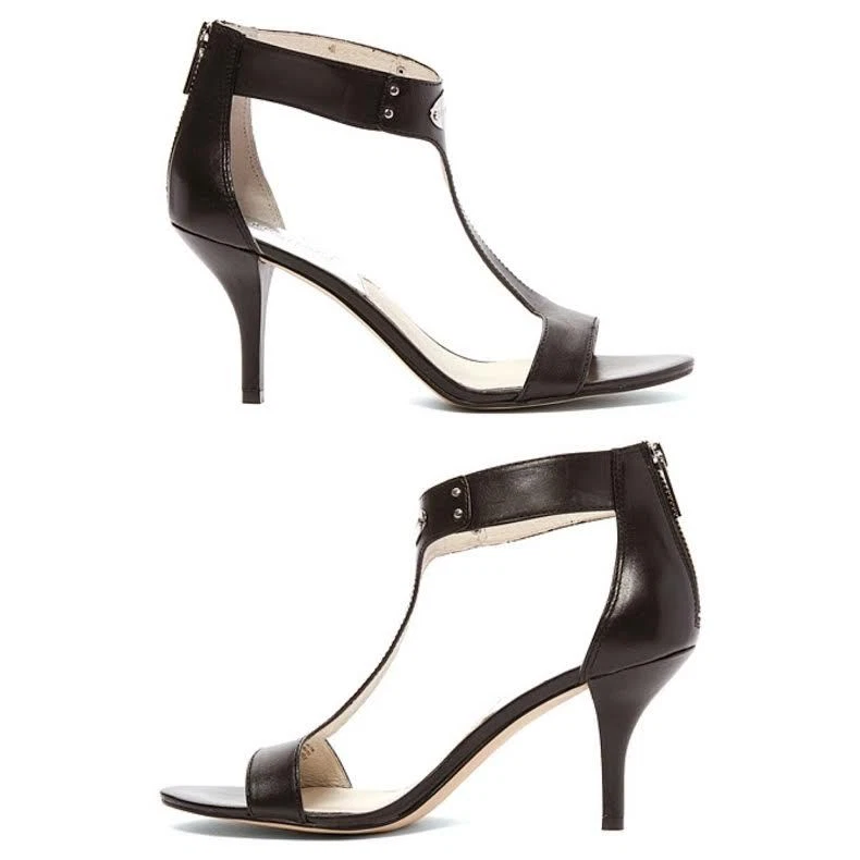 MICHAEL Kors sandali donna MK placca pelle décolleté eleganti alla moda punta aperta