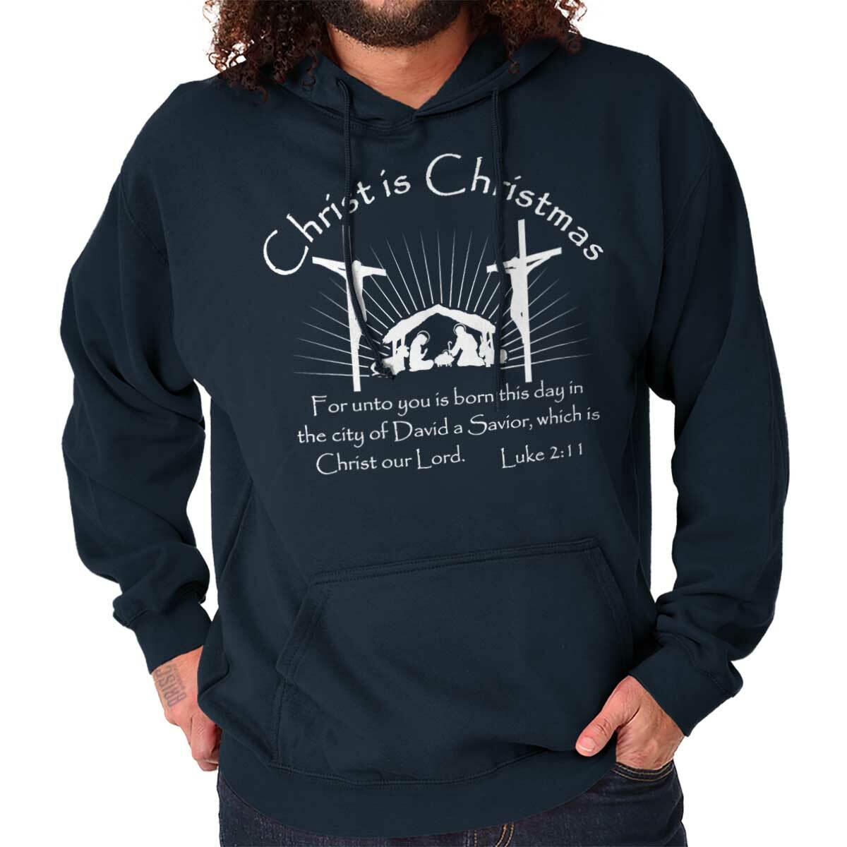 Jesus Christ Is Christmas Christian Holiday Hoodie Hooded
