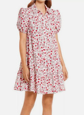 Eliza J Floral Puff Sleeve Short Dress Sz 8 *1463