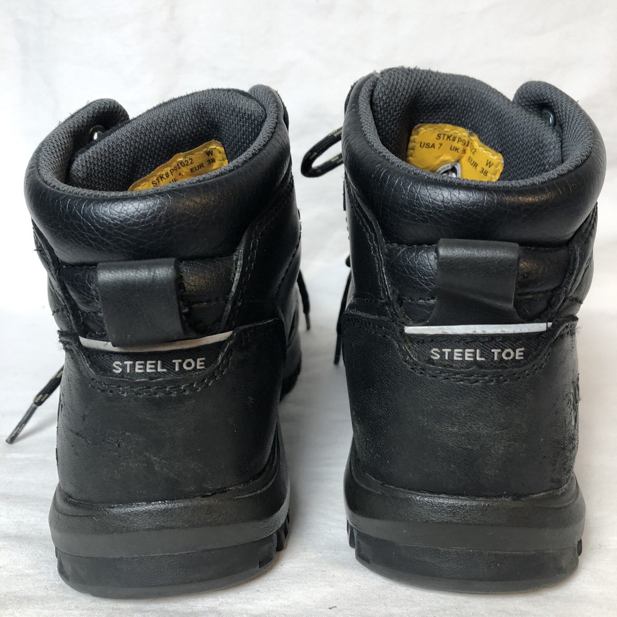 CAT Work Safety Boots Mens Sz 7 Steel Toe Waterproof Black Leather Lug Soles Cat Footwear Mens Outline Steel Toe Work Boot - Walmart.com main image 2