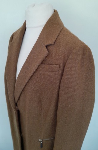 M&S COLLECTION - Wool Mix Mid Length CAMEL MIX Coat Size 18 - Picture 7 of 13