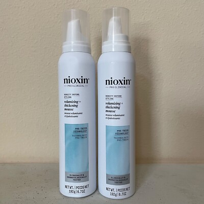 Nioxin Pro Clinical Volumizing + Thickening Mousse - Set of 2   6.7 oz each NEW!