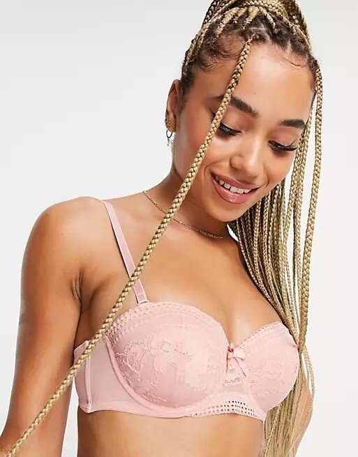 Kelly Lace Underwire Bra - Cotton-Lined Cups, Adjustable Straps, Satin Rosette Detail