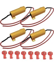 4Pcs 50W 6ohm Load Resistors for Fix LED Bulb Fast Hyper Flash Turn Signal Blink