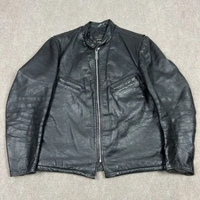 Vintage 70s Schott Perfecto Steerhide Leather Jacket Cafe Racer Size 44 Talon