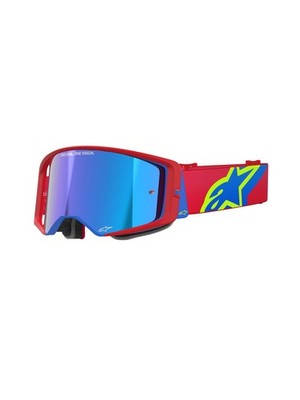 Alpinestars Supertech Corp Offroad Goggle red blue mirror blue MX Brille