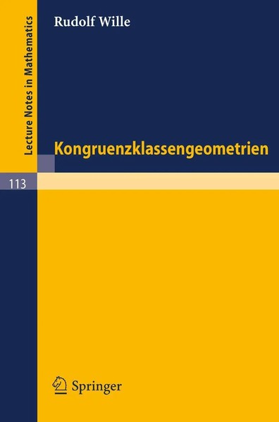 Rudolf Wille | Kongruenzklassengeometrien | Taschenbuch | Deutsch | Springer-image