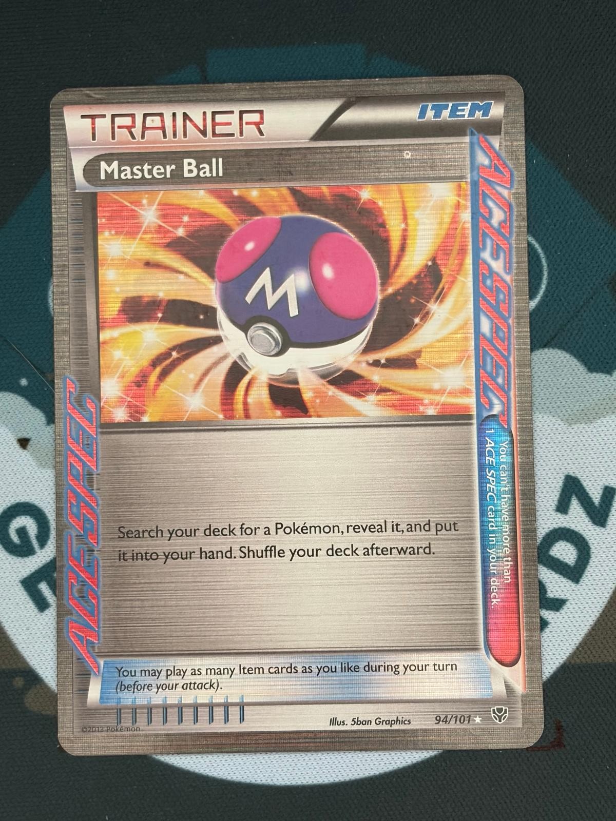 Master Ball 94/101 ACE Spec Rare Plasma Blast Pokemon Holo Moderately Played