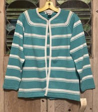 Vintage RICHARD TALBOTT Poly Soft Knit Sweater Stripe Sz 42 NOSWT 1970s/1980s