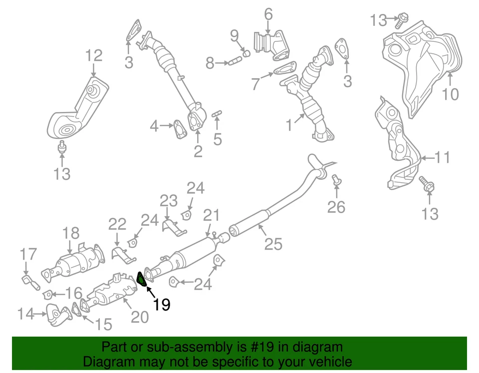 Genuine Nissan Converter Gasket 20692-EZ42B - Image 3 of 3