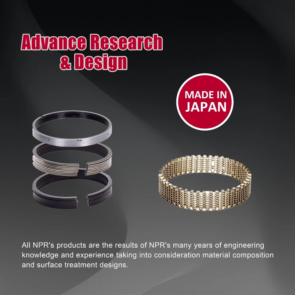 NPR Piston Rings Fit 03-10 Honda Accord CR-V Element 2.4L DOHC K24A4 K24Z1 K24A8 Foto 2 de 4